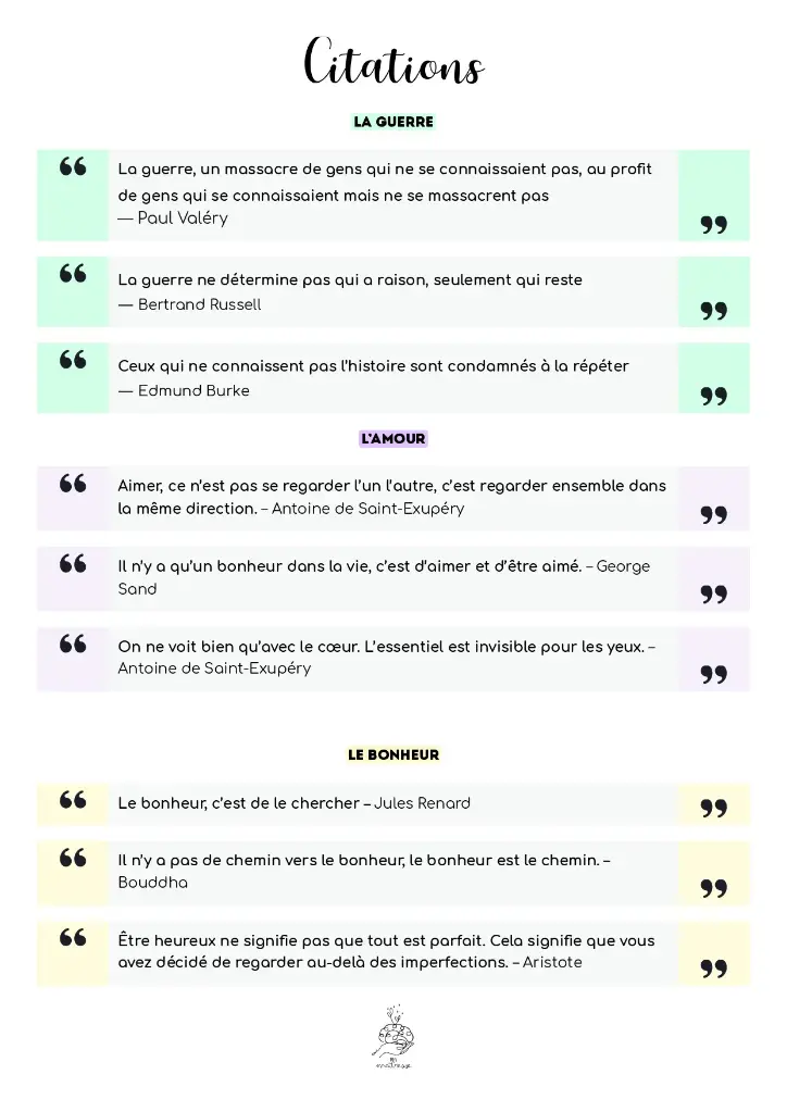 Citations - écrit français