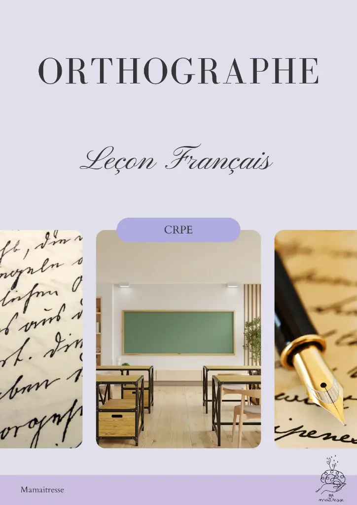 L'orthographe - épreuve de leçon