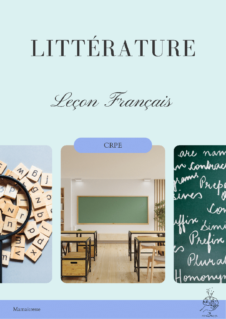 Littérature - épreuve de leçon