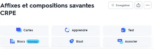 Quiz affixes et compositions savantes - CRPE