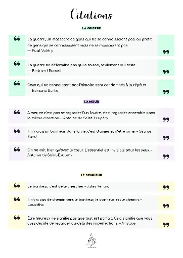 Citations - écrit français